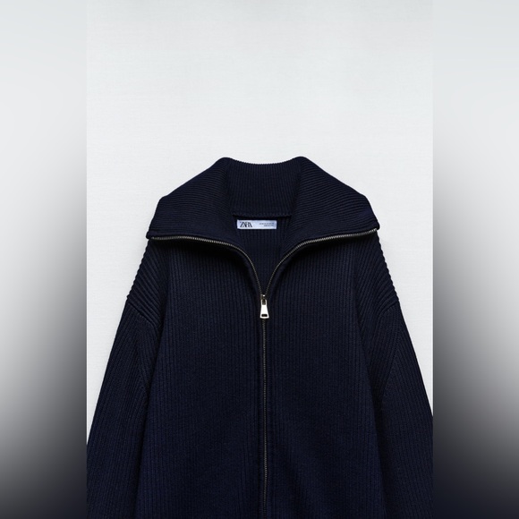 Zara zipper rib knit cardigan - Picture 4 of 6